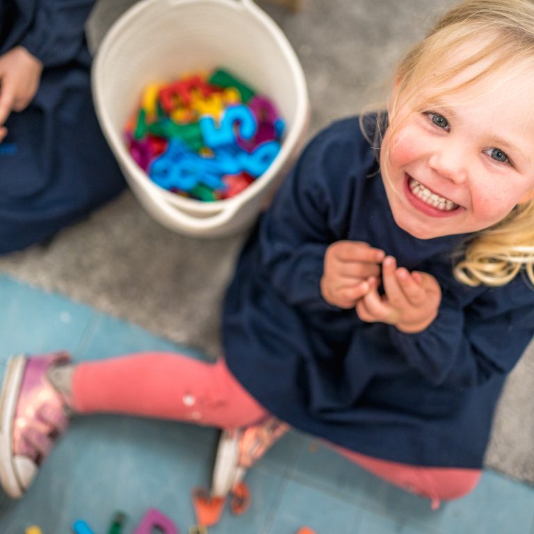 a child looking up