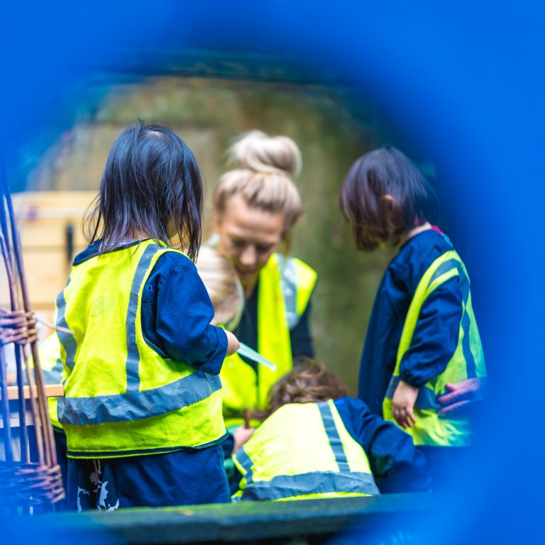 children working outside